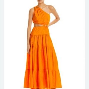 FARM Rio Orange One Shoulder Dress